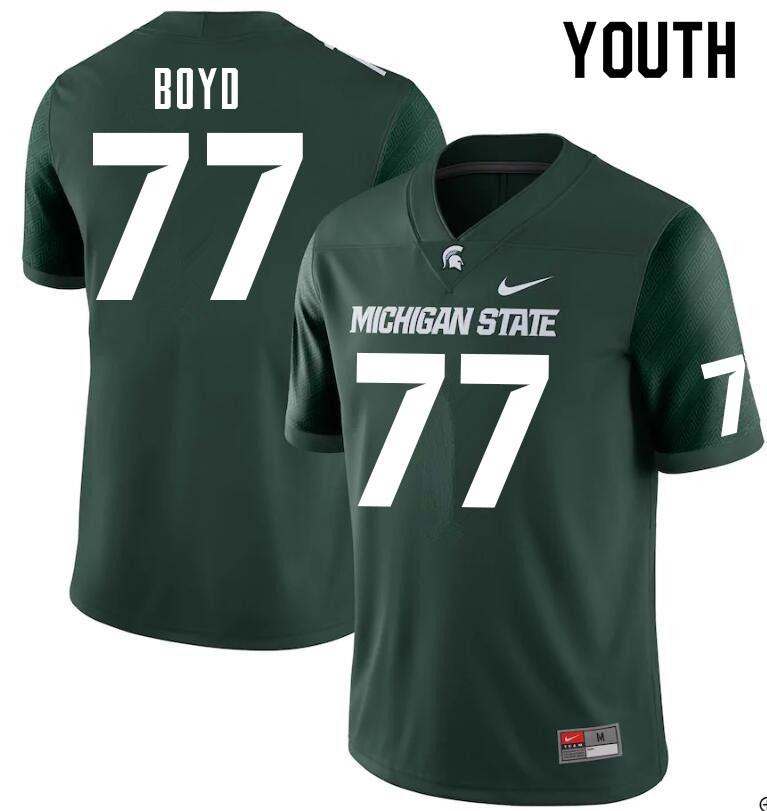 Youth #77 Ethan Boyd Michigan State Spartans College Football Jerseys Sale-Green